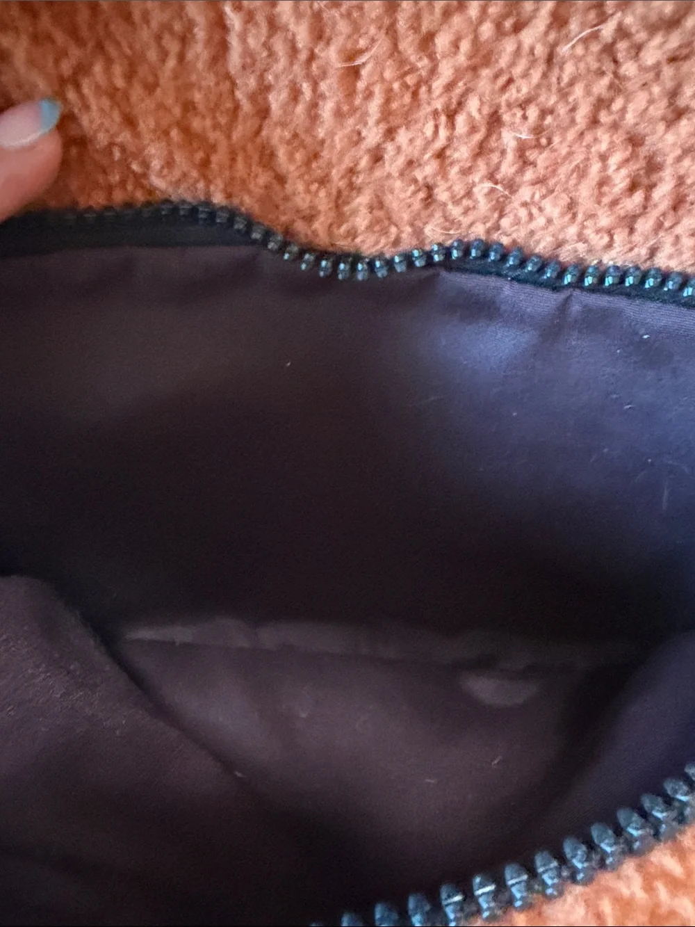 Coach Rust Orange Leather-Trim Sherpa Backpack